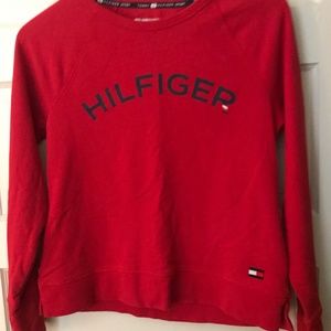 Tommy Hilfiger Sports red terry crewneck Logo sweatshirt S